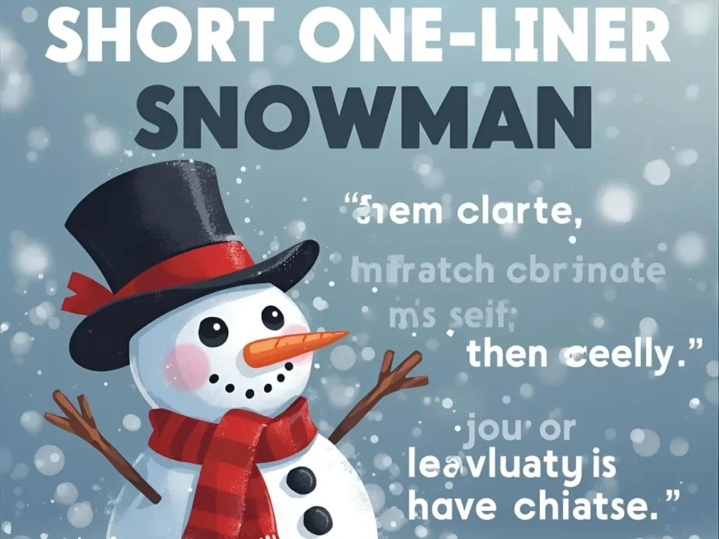 Short One-Liner Snowman Puns